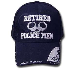   BLUE RETIRED POLICEMAN BASEBALL CAP HAT POLICE ADJ