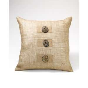 Coldwater Creek Wooden button Natural pillow