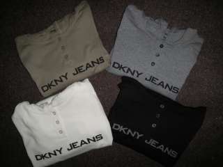 NWT DKNY Jeans Womens Hooded Hoodie Cotton Shirt Henley  
