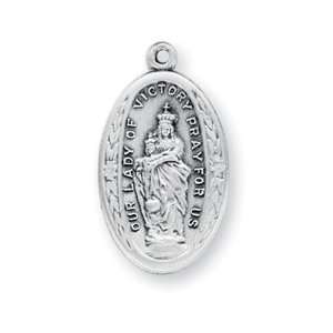  Our Lady of Victory w/18 Chain   Boxed St Sterling Silver 