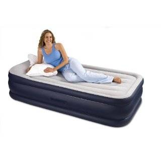 Intex Pillow Rest Raised Twin Size Inflatable Air Bed with Built In 