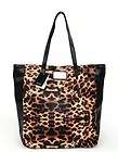 MANGO MNG Black Leopard Wild Leather Vintage Shopper Handbag Tote Bag 