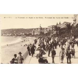 1920s Vintage Postcard Promenade des Anglais and Hotels   Nice France