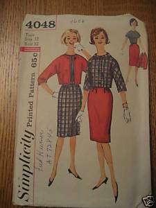 1960s VINTAGE SIMPLICITY SEWING PATTERN DRESS SUIT  