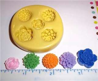 Flower Flexible Push Mold For Resin Or Clay Candy Food Safe Silicone 