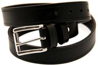 American made leather belt Stainless buckle Black  