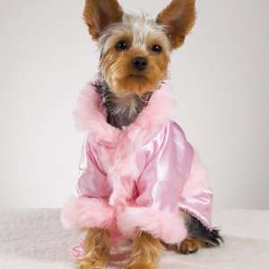  SMALL   Luxury Pink Satin Doggy Bathrobe
