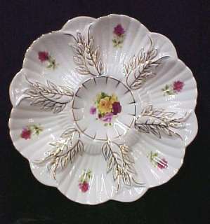Limoges Porcelain China Oyster Plate Roses Serving Dish  