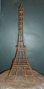 Metal Eiffel Tower Statue Figurine Hand Made Detailed 9.75L 10.25W 