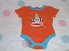   for Target onesie top size 6 mo  GUC  orange, birthday sock monkey