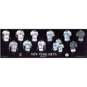  New York Mets 10X30 Plaque   Heritage Jersey Print Sports 