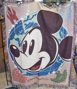 WALT DISNEY WORLD ~ Mickey Mouse Tapestry Afghan Throw  