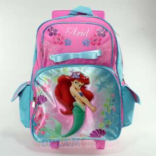 Disney Little Mermaid Ariel Roller 16 Backpack   Rolling Girls Bag 