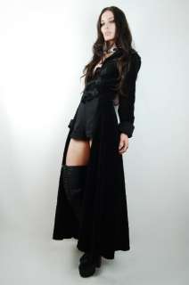   MILITARY Velvet Goth Steampunk TUXEDO Vamp Dress Coat JACKET M  