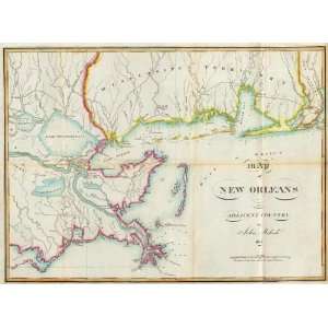   Map of New Orleans and Adjacent Country, 1815 Arts, Crafts & Sewing
