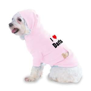  I Love/Heart Darts Hooded (Hoody) T Shirt with pocket for 