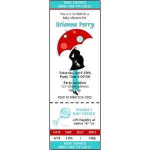    Mod Mom Baby Shower Ticket Invitation