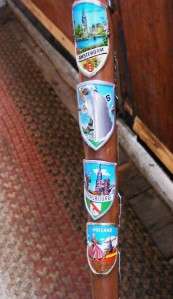 Wooden German Town City Badge Tag Walking Stick Cane  