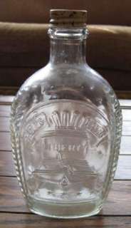   Cabin Syrup 1976 Bicentennial Liberty Bell Clear Glass Bottle  