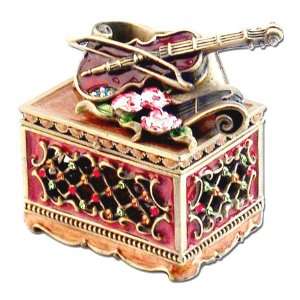  Swarovski Crystal Pave Violin Chest Jeweled Box GAD2114 