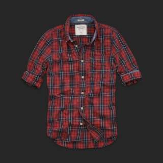   Fitch Goodnow Mountain Mens Red Plaid Shirt NEW Muscle Fit L  