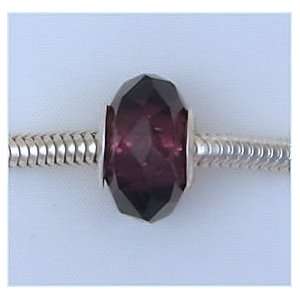  Amethyst Purple Crystal Glass Charm Bead for Troll Biagi 