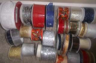 400 + YARDS LOT 28 + ROLLS SPOOLS WIRED CRAFT FLORAL RIBBON  