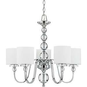 Vintage Chandeliers. Downtown 5 Light Chandelier With Etched Glass 