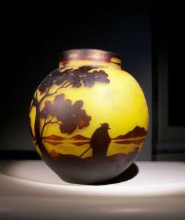 1900 Muller Freres Cameo Glass Vase daum galle method  