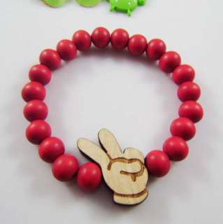 YESSign Finger Pendant Natural Good Wood Beads Rosary Bracelet,tank 