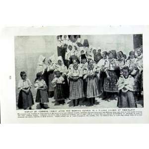  c1920 YUGOSLAVIA CHURCH WOMEN SERBIA HORSE HUNTER