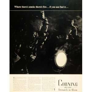  1940 Ad Corning Glass Works Research Fire Fighter 
