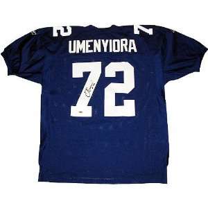 Osi Umenyiora New York Giants Autographed Blue Replithentic Jersey 