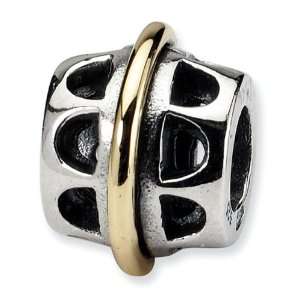  925 Sterling Silver Plated 14k Gold Bali Jewelry Bead 