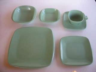 Vintage Harmony House Talk of Town Melmac Green Dishes 6 piece Place 