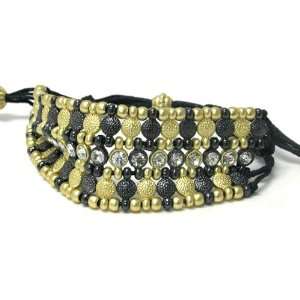   Goltone Metal Ball and Crystal Friendship Fashion Bracelet Jewelry