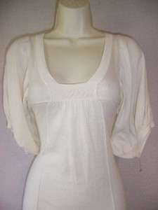 FREE PEOPLE Ivory Cotton 3/4 Sleeves Mini Versatile Sweater Dress XS 