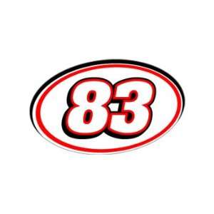 83 Number   Jersey Nascar Racing Window Bumper Sticker 