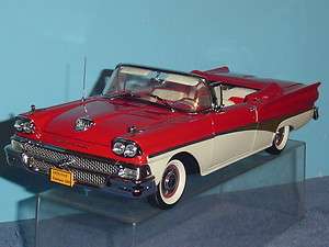 1958 FORD FAIRLANE 500 CONVERTIBLE 118 TORCH RED & WHITE by SUN STAR 