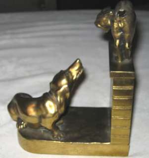 ANTIQUE JENNINGS BROTHERS CAT DOG HOUSE HOME BOOKEND ART STATUE 