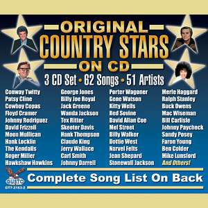 Original Country Stars On CD   Various Artists   3 CDs  