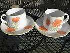4pc NORITAKE PROGRESSION CHINA BRIGHT SIDE 2 CUPS & 2 SAUCERS RED 