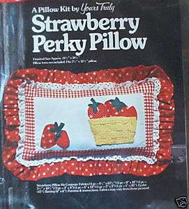Strawberry Pillow Sewing Pattern Kit Vintage Retro OOP  