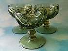 Vintage Imperial Glass Provincial Green 3 Champagnesherbets with 