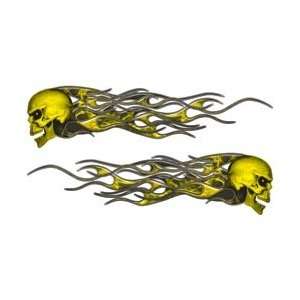   School Style Flames in Inferno Yellow   2 h x 7.5 w 