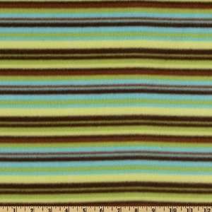   Striped Fleece Green/Brown Fabric By The Yard Arts, Crafts & Sewing