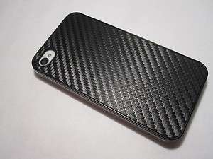 New Black Hard Cover Carbon Fiber Case For iPhone 4  