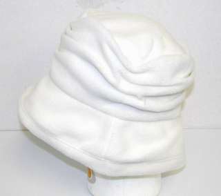 New Women Winter Crusher Fleece Bucket Hat   White 2  