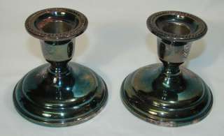 Pair of Vintage Birks Silver Regency Plate Candlesticks  