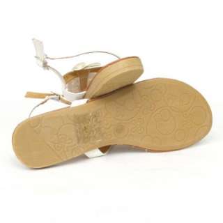   Strap Flat Thong Flower Sandals White Size 5.5 10 / flip flop  